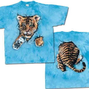 T-Skjorte Pushing through – tigerunge – Turkis