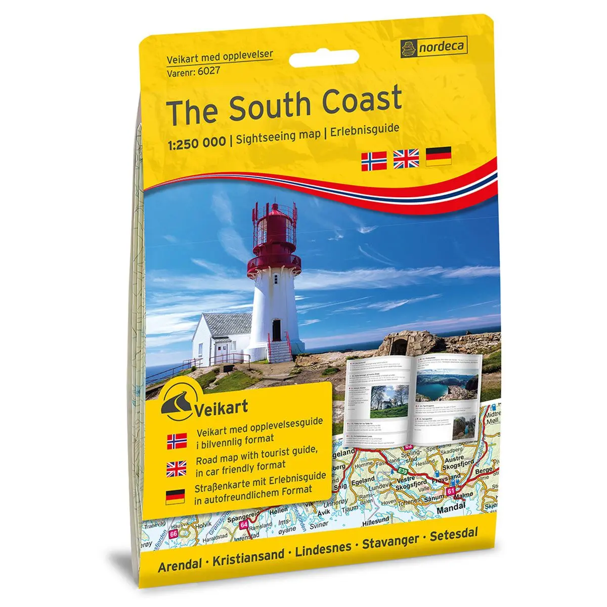 Opplevelsesguide The South Coast – 1:250 000, Lnr 6027