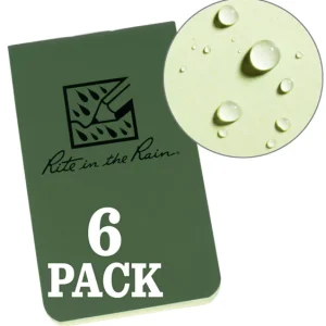 Allvær On-The-Go Mini-notatbok – Heftet (OTG971) Grønn, 6-pakning